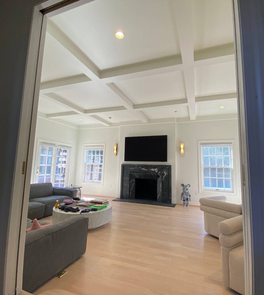 Residential electrical lighting installation completed in a Maryland living room
